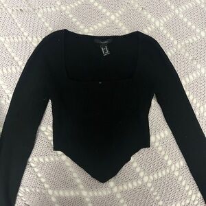 • back long sleeve crop top